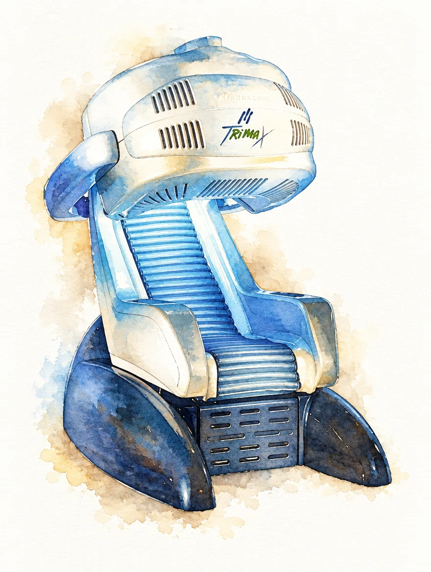 Ilustración en acuarela de la máquina Trimax